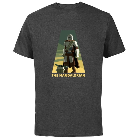 Star Wars The Mandalorian Season 3 Triangle Grogu Disney+ - Short Sleeve Cotton T-Shirt for Adults - Customized-Charcoal