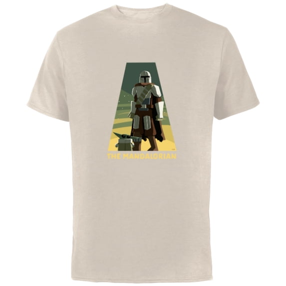 Star Wars The Mandalorian Season 3 Triangle Grogu Disney+ - Short Sleeve Cotton T-Shirt for Adults - Customized-Natural