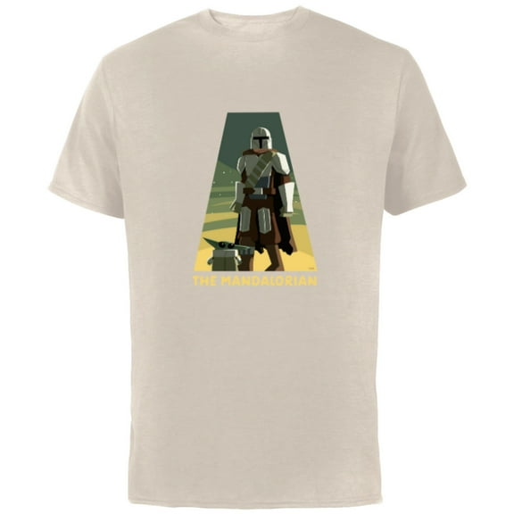 Star Wars The Mandalorian Season 3 Triangle Grogu Disney - Short Sleeve Cotton T-Shirt for Adults - Customized-Natural