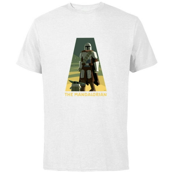 Star Wars The Mandalorian Season 3 Triangle Grogu Disney+ - Short Sleeve Cotton T-Shirt for Adults - Customized-White