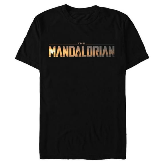 Star Wars The Mandalorian Series Logo - Short Sleeve Blended T-Shirt for Adults - Customized-Black
