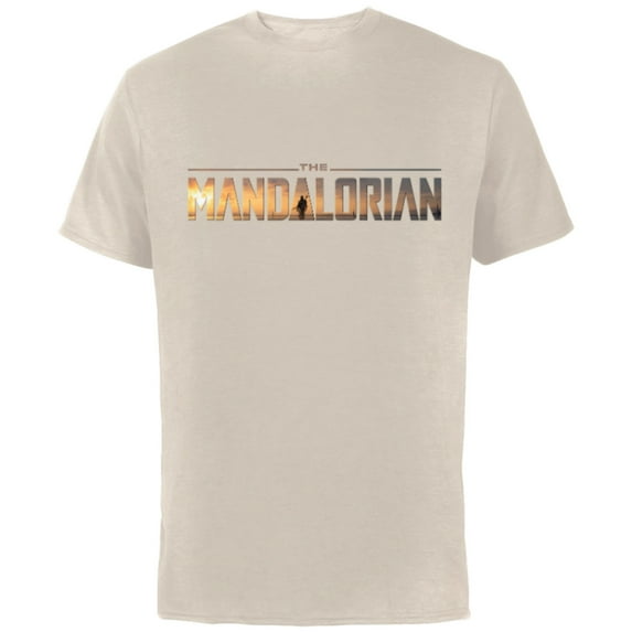 Star Wars The Mandalorian Series Logo - Short Sleeve Cotton T-Shirt for Adults - Customized-Natural