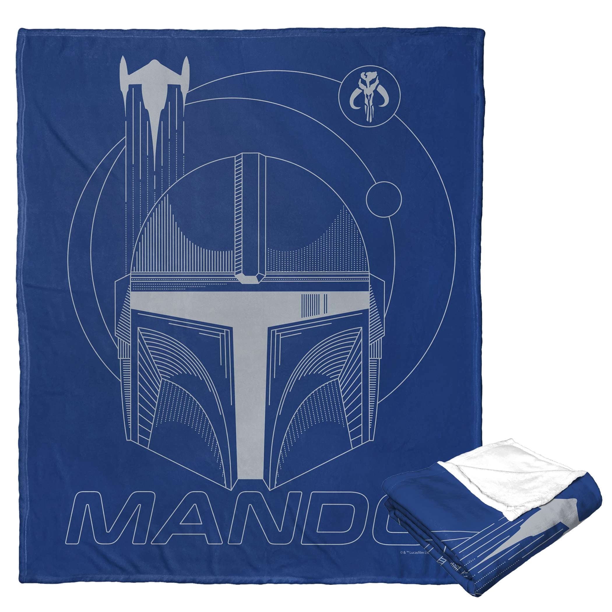 Star Wars The Mandalorian Silver Mando Kids Silk Touch Throw Blanket ...