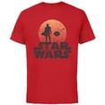 thumbnail image 1 of Star Wars The Mandalorian Sleeping Child Silhouette - Short Sleeve Cotton T-Shirt for Adults - Customized-Red, 1 of 5