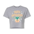 thumbnail image 1 of Star Wars - The Mandalorian Snack Enthusiast Grogu  - Juniors Cropped Short Sleeve Graphic T-Shirt, 1 of 5