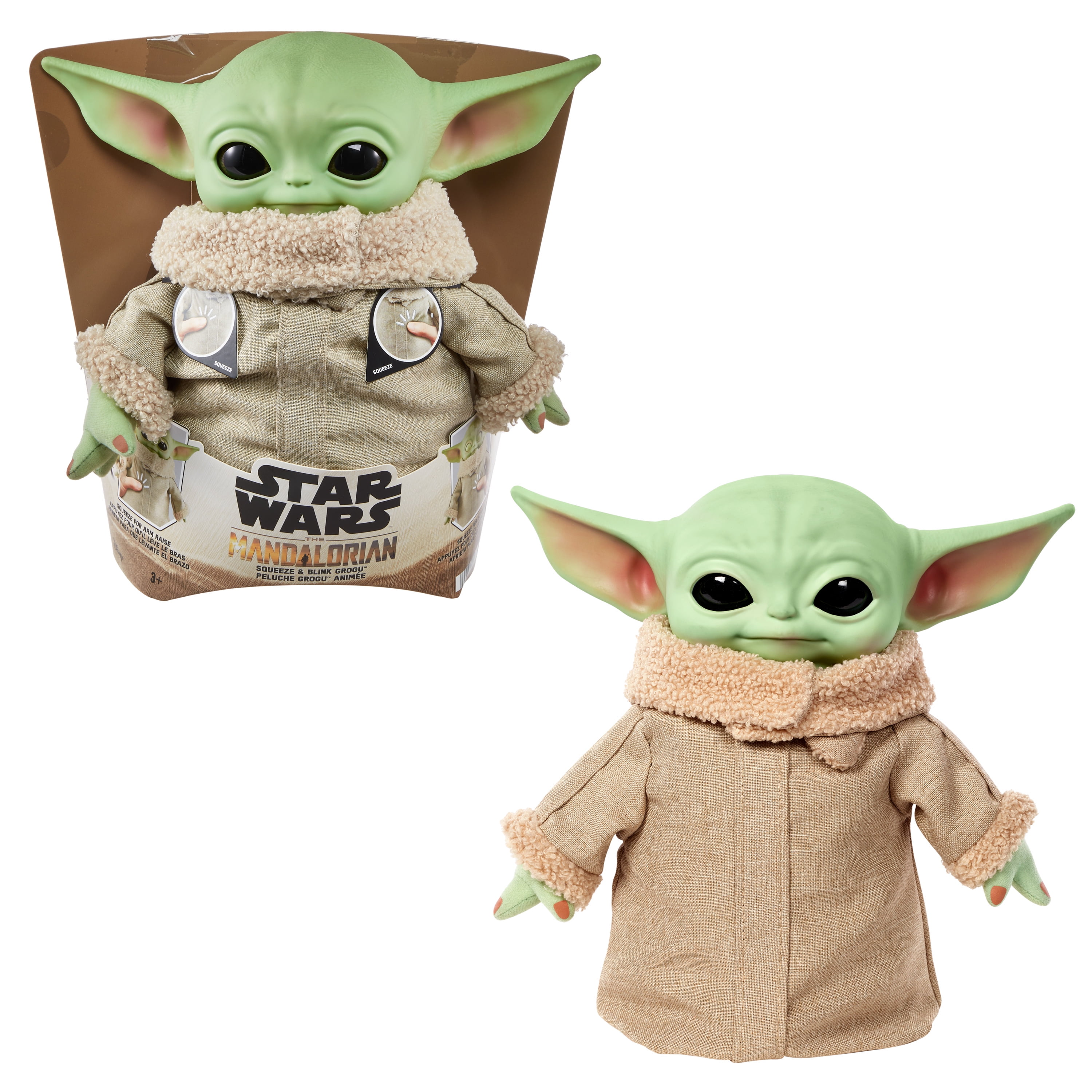 12 Baby Yoda Doll giggles babbles plastic head plush body Star Wars READ!