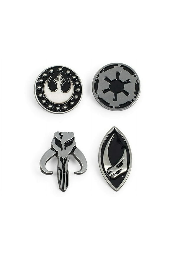 : The Mandalorian Symbols 4-Piece Enamel Pin Set | Base Metal Pins