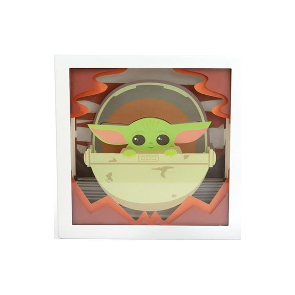 Star Wars: The Mandalorian, The Child 3D Mini Shadow Light Box | 6 x 6 Inches
