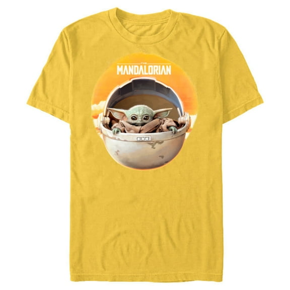 Star Wars The Mandalorian The Child Awakens - Short Sleeve Blended T-Shirt for Adults - Customized-Yellow