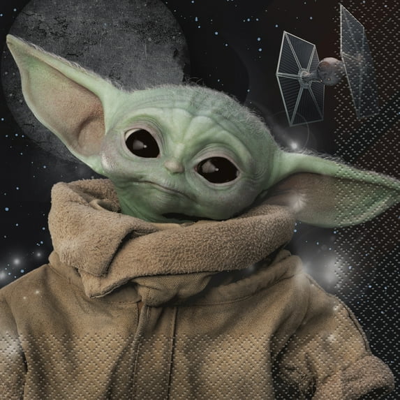 Star Wars The Mandalorian The Child Baby Yoda Birthday Paper Luncheon Napkins, 6.5in, 16ct