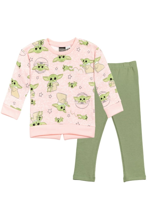 The Mandalorian The Child Big Girls Fleece Sweatshirt and Leggings Outfit Set Infant to Big Kid