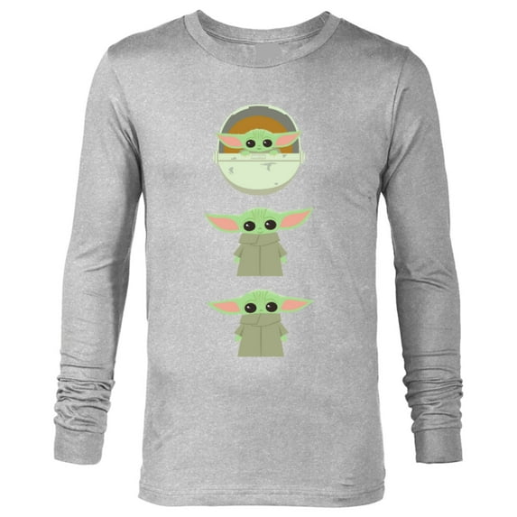 Star Wars The Mandalorian The Child Cartoon Poses - Long Sleeve T-Shirt for Men - Customized-Athletic Heather