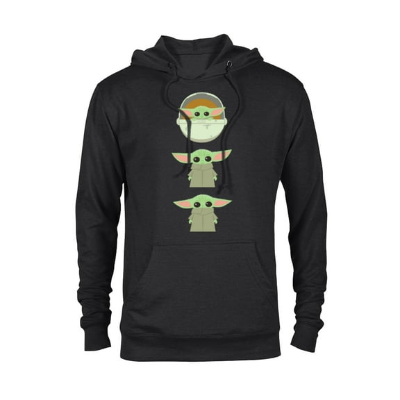Star Wars The Mandalorian The Child Cartoon Poses - Pullover Hoodie for Adults - Customized-Black