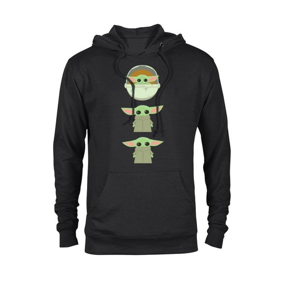 Star Wars The Mandalorian The Child Cartoon Poses - Pullover Hoodie for Adults - Customized-Black