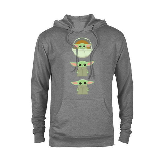 Star Wars The Mandalorian The Child Cartoon Poses - Pullover Hoodie for Adults - Customized-Graphite Heather