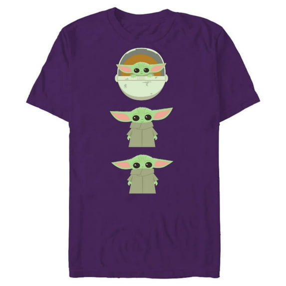 Star Wars The Mandalorian The Child Cartoon Poses - Short Sleeve Blended T-Shirt for Adults - Customized-Purple