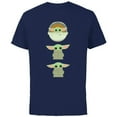 thumbnail image 1 of Star Wars The Mandalorian The Child Cartoon Poses - Short Sleeve Cotton T-Shirt for Adults - Customized-Navy, 1 of 5