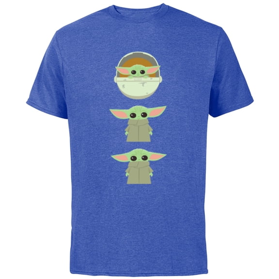 Star Wars The Mandalorian The Child Cartoon Poses - Short Sleeve Cotton T-Shirt for Adults - Customized-Royal Heather