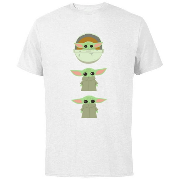 Star Wars The Mandalorian The Child Cartoon Poses - Short Sleeve Cotton T-Shirt for Adults - Customized-White