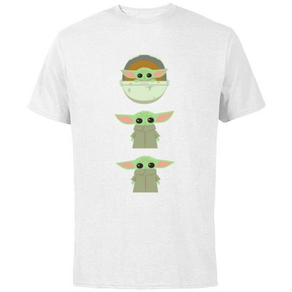 Star Wars The Mandalorian The Child Cartoon Poses - Short Sleeve Cotton T-Shirt for Adults - Customized-White