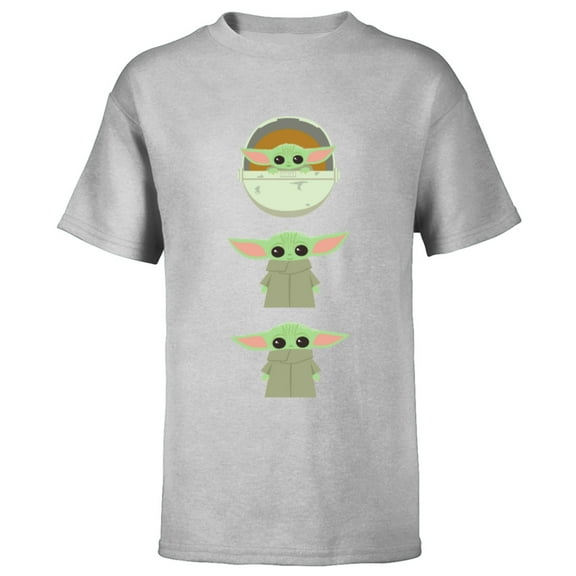 Star Wars The Mandalorian The Child Cartoon Poses - Short Sleeve T-Shirt for Kids - Customized-Athletic Heather