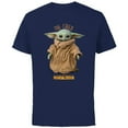 thumbnail image 1 of Star Wars The Mandalorian The Child Cute - Short Sleeve Cotton T-Shirt for Adults - Customized-Navy, 1 of 5