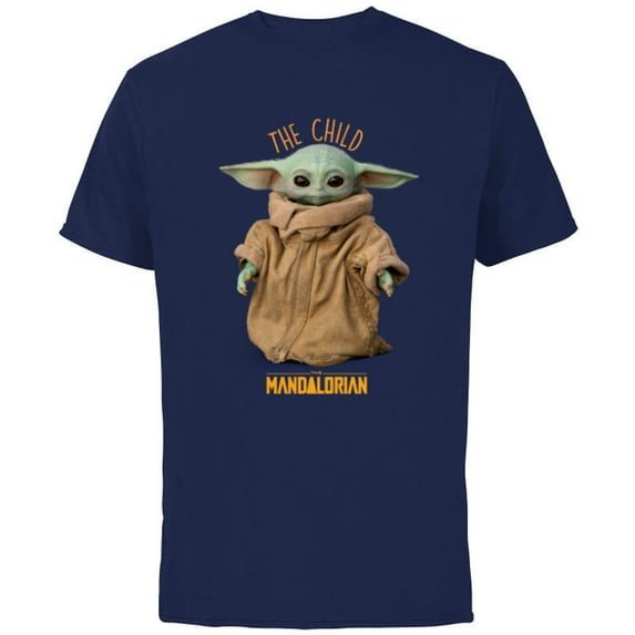 Star Wars The Mandalorian The Child Cute - Short Sleeve Cotton T-Shirt for Adults - Customized-Navy