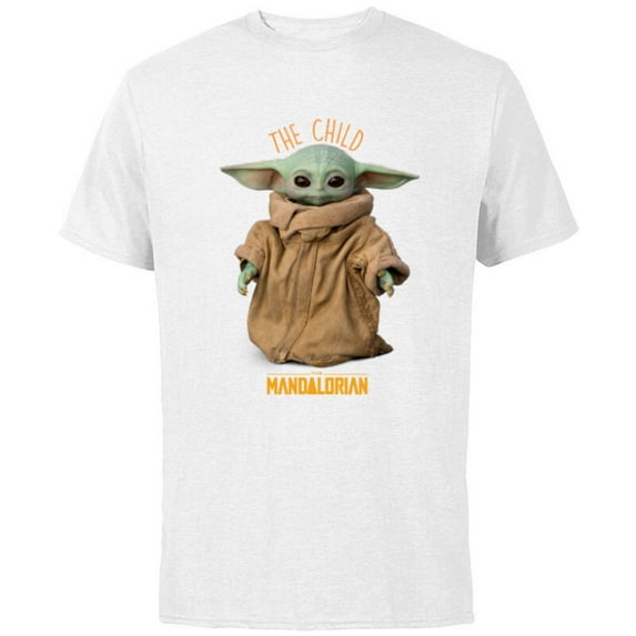 Star Wars The Mandalorian The Child Cute - Short Sleeve Cotton T-Shirt for Adults - Customized-White