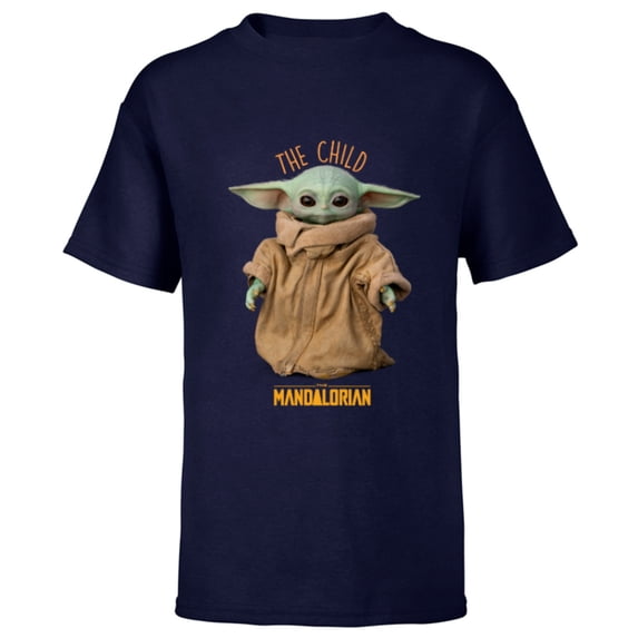 Star Wars The Mandalorian The Child Cute - Short Sleeve T-Shirt for Kids - Customized-Navy