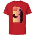 thumbnail image 1 of Star Wars The Mandalorian The Child Discovery Silhouette - Short Sleeve Cotton T-Shirt for Adults - Customized-Red, 1 of 5