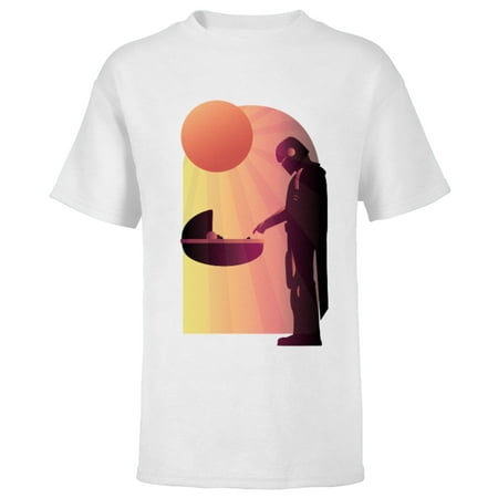 Star Wars The Mandalorian The Child Discovery Silhouette - Short Sleeve T-Shirt for Kids - Customized-White