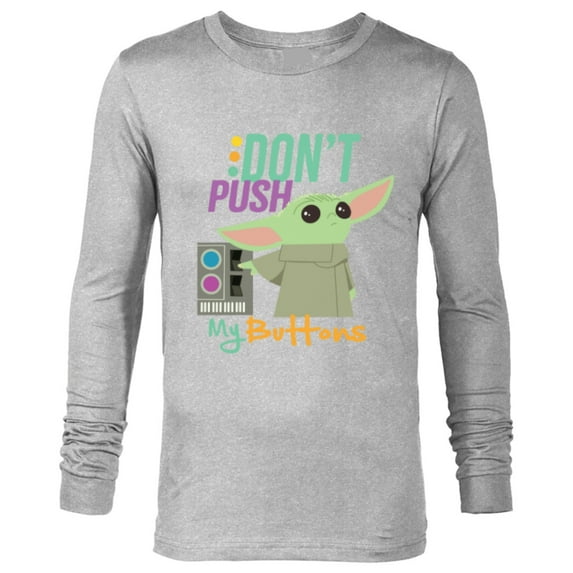 Star Wars The Mandalorian The Child Don't Touch My Buttons - Long Sleeve T-Shirt for Men - Customized-Athletic Heather