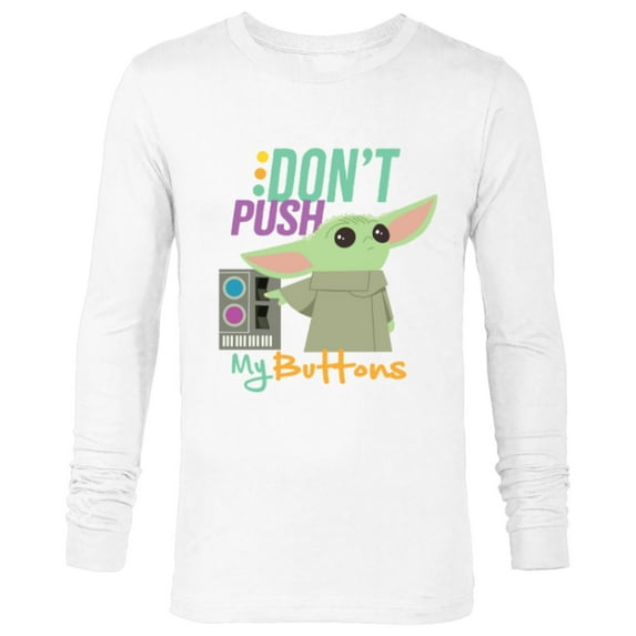 Star Wars The Mandalorian The Child Don't Touch My Buttons - Long Sleeve T-Shirt for Men - Customized-White