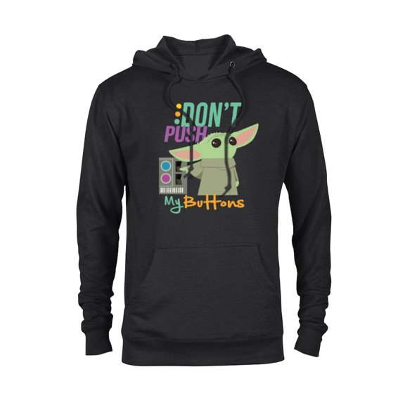 Star Wars The Mandalorian The Child Don't Touch My Buttons - Pullover Hoodie for Adults - Customized-Black