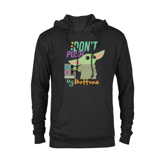 Star Wars The Mandalorian The Child Don't Touch My Buttons - Pullover Hoodie for Adults - Customized-Black