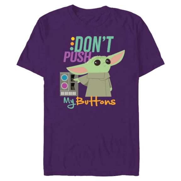 Star Wars The Mandalorian The Child Don't Touch My Buttons - Short Sleeve Blended T-Shirt for Adults - Customized-Purple