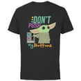 thumbnail image 1 of Star Wars The Mandalorian The Child Don't Touch My Buttons - Short Sleeve Cotton T-Shirt for Adults - Customized-Black, 1 of 5
