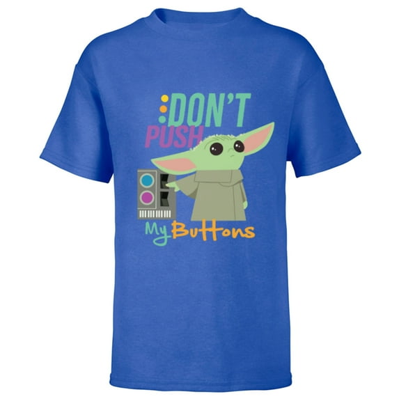 Star Wars The Mandalorian The Child Don't Touch My Buttons - Short Sleeve T-Shirt for Kids - Customized-Royal