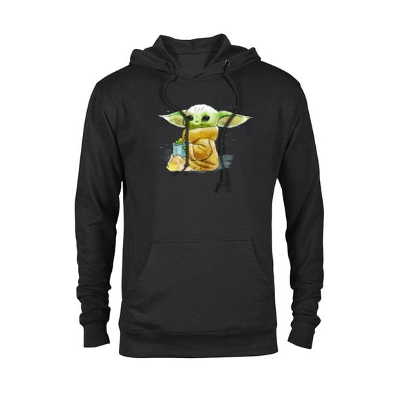 Star Wars The Mandalorian The Child Drink Soup Illustration - Pullover Hoodie for Adults - Customized-Black