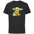 thumbnail image 1 of Star Wars The Mandalorian The Child Drink Soup Illustration - Short Sleeve Cotton T-Shirt for Adults - Customized-Black, 1 of 5