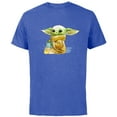 thumbnail image 1 of Star Wars The Mandalorian The Child Drink Soup Illustration - Short Sleeve Cotton T-Shirt for Adults - Customized-Royal Heather, 1 of 5
