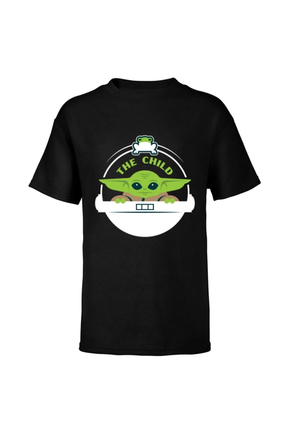 The Mandalorian The Child Floating Pod Frog Snack - Short Sleeve T-Shirt for Kids - Customized-Black