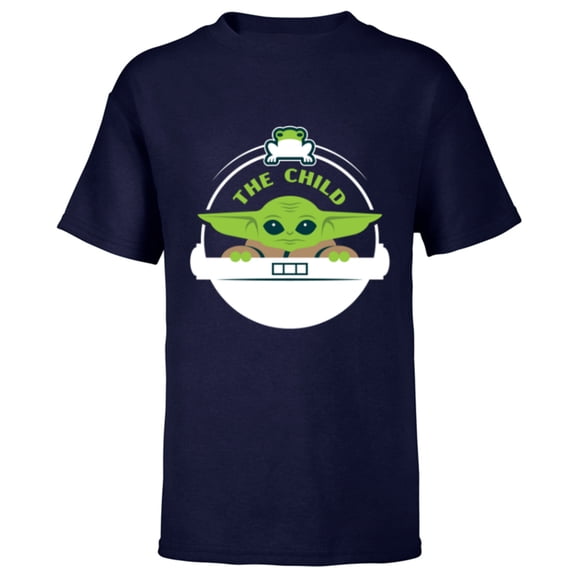 Star Wars The Mandalorian The Child Floating Pod Frog Snack - Short Sleeve T-Shirt for Kids - Customized-Navy