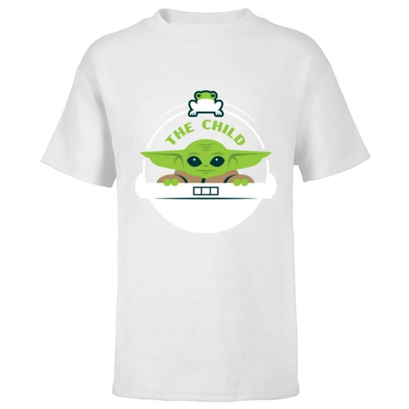 Star Wars The Mandalorian The Child Floating Pod Frog Snack - Short Sleeve T-Shirt for Kids - Customized-White
