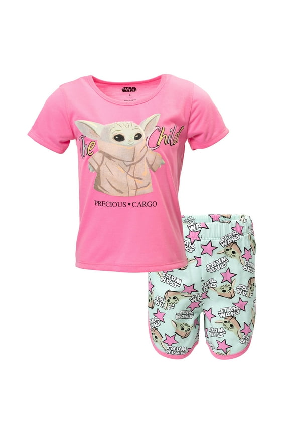 The Mandalorian The Child French Terry T-Shirt and Shorts Outfit Set Little Kid to Big Kid