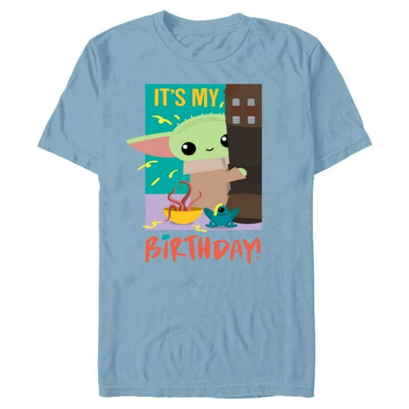 Star Wars The Mandalorian The Child Funny It's My Birthday - Short Sleeve Blended T-Shirt for Adults - Customized-Ocean Blue