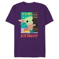 thumbnail image 1 of Star Wars The Mandalorian The Child Funny It's My Birthday - Short Sleeve Blended T-Shirt for Adults - Customized-Purple, 1 of 5
