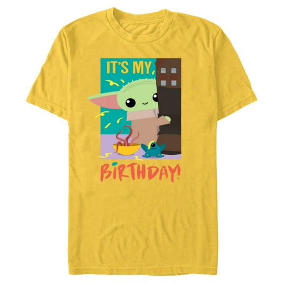 Star Wars The Mandalorian The Child Funny It's My Birthday - Short Sleeve Blended T-Shirt for Adults - Customized-Yellow