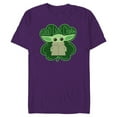 thumbnail image 1 of Star Wars The Mandalorian The Child Good Luck Charm Shamrock - Short Sleeve Blended T-Shirt for Adults - Customized-Purple, 1 of 5
