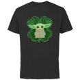 thumbnail image 1 of Star Wars The Mandalorian The Child Good Luck Charm Shamrock - Short Sleeve Cotton T-Shirt for Adults - Customized-Black, 1 of 5